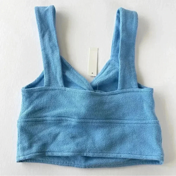 Madewell Cutout Knot Front Crop Tank Top Oasis Blue XXS NWT - Picture 6 of 6